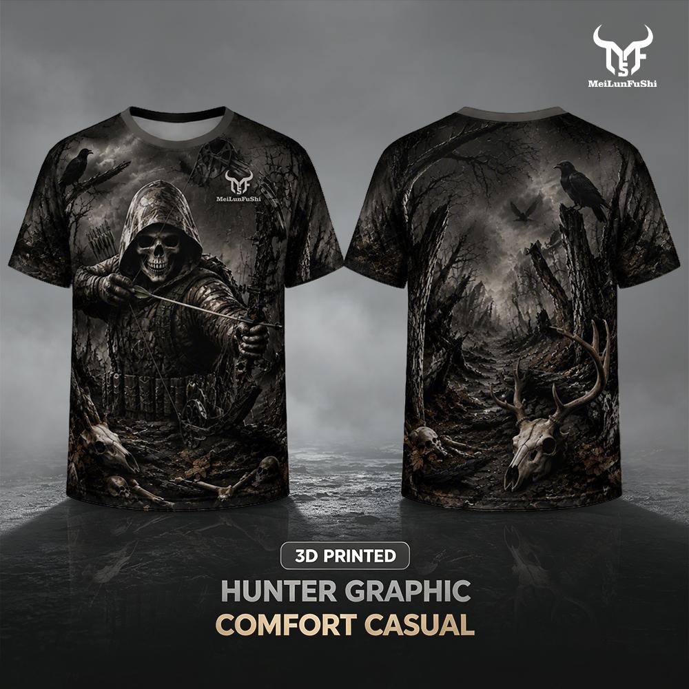 Outdoor Hunting Graphic Tees - Koszulka z nadrukiem 3D Gotyckiego Łucznika