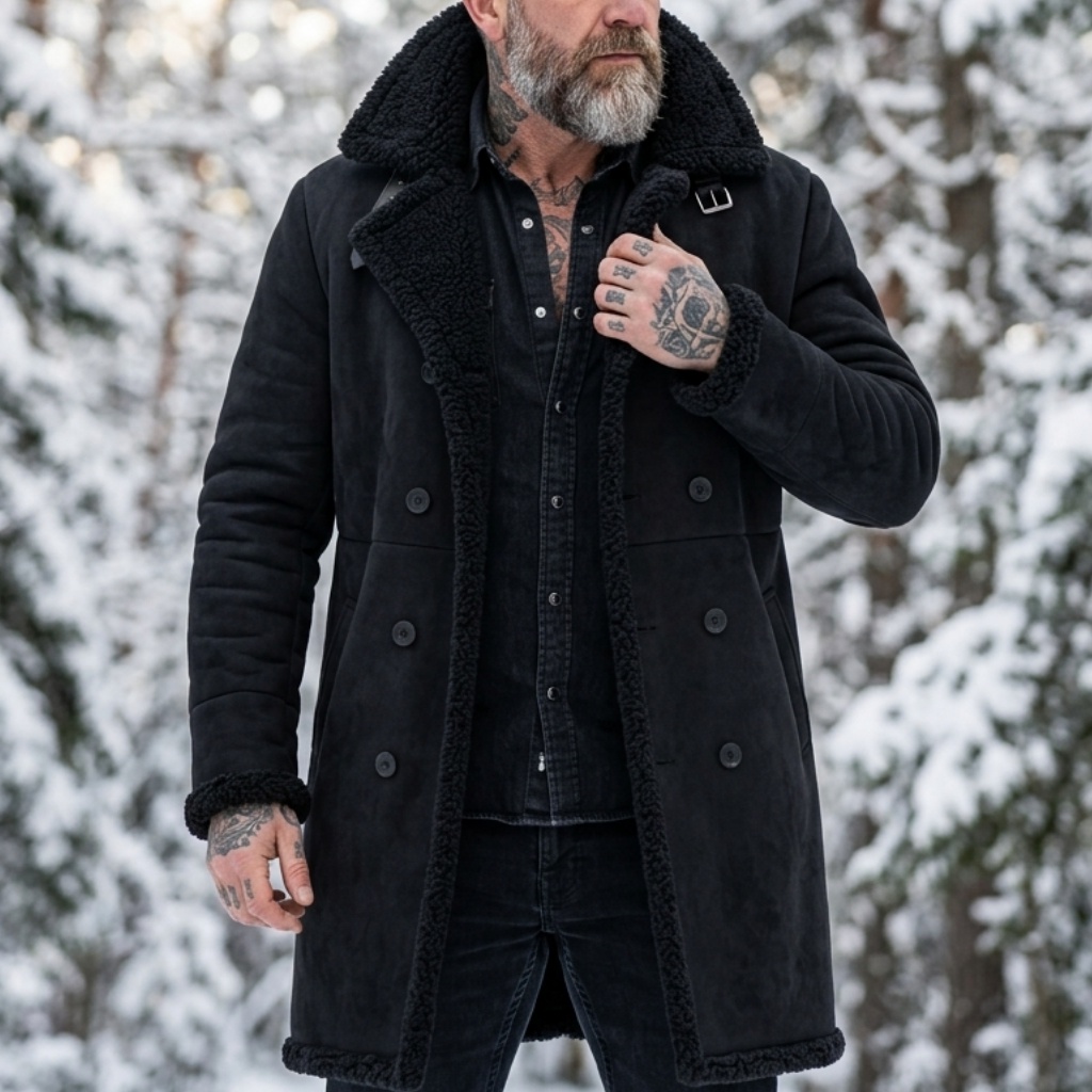 Outdoor Hunting Fleece - Męska kurtka zimowa z imitacji zamszu,