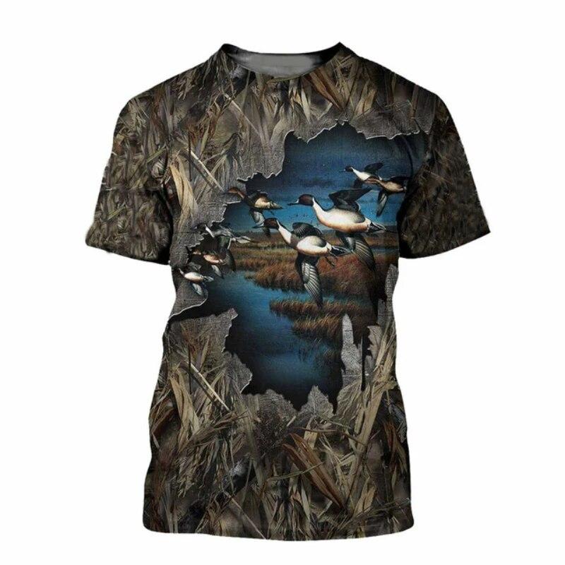 Outdoor Hunting Graphic Tees - Męska koszulka z nadrukiem 3D w