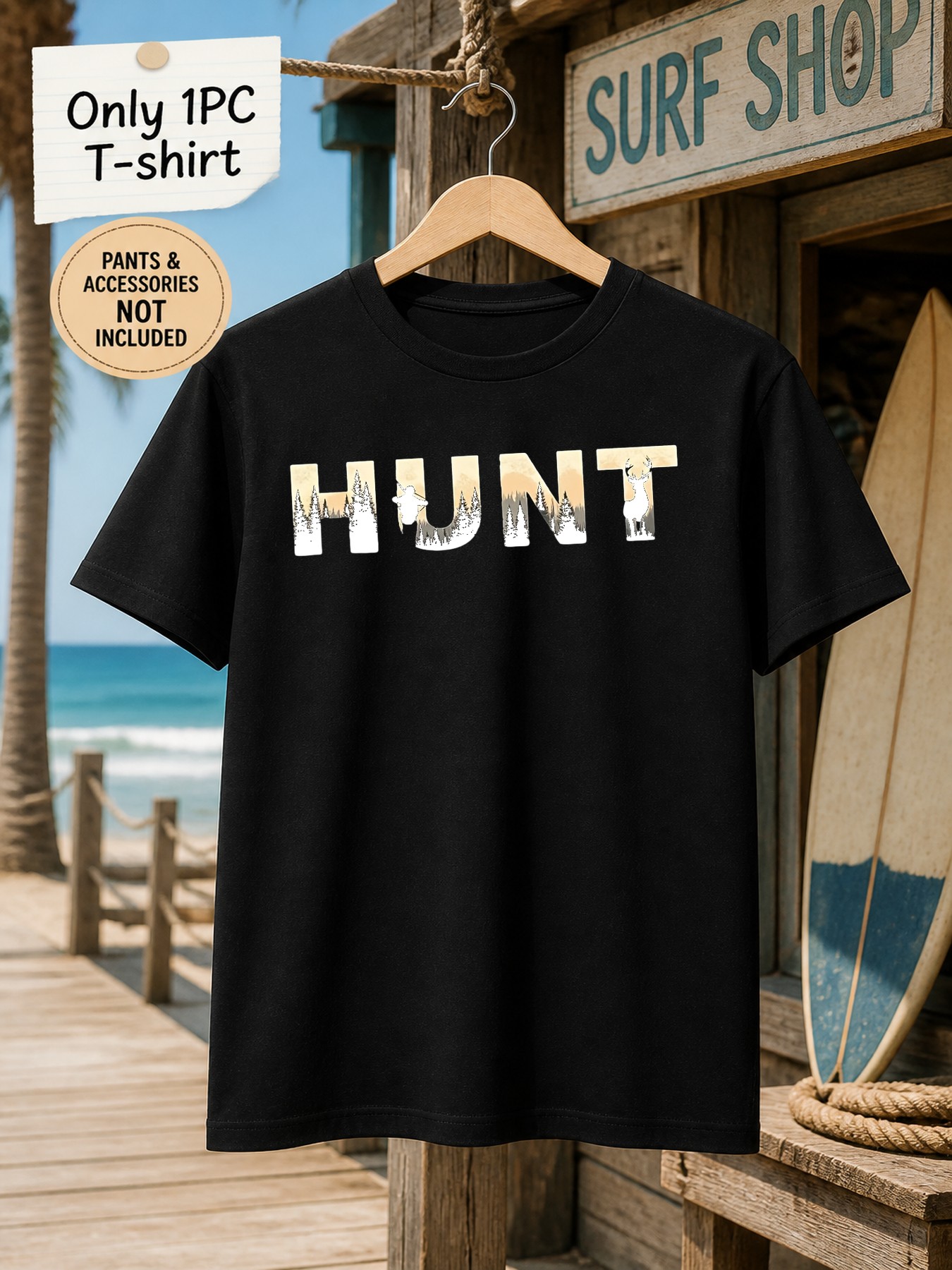 Outdoor Hunting Graphic Tees - 1 szt. Męska koszulka z nadrukiem,