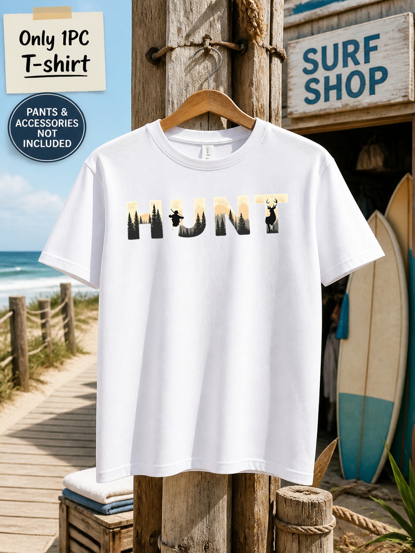 1 szt. Męska koszulka z nadruk – Outdoor Hunting Graphic Tees recenzja i cena